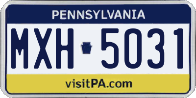 PA license plate MXH5031