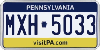 PA license plate MXH5033
