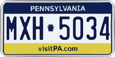 PA license plate MXH5034