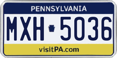 PA license plate MXH5036