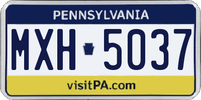 PA license plate MXH5037