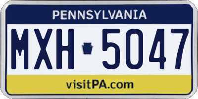 PA license plate MXH5047