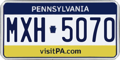 PA license plate MXH5070
