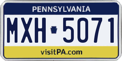 PA license plate MXH5071