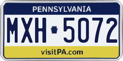 PA license plate MXH5072