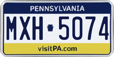 PA license plate MXH5074