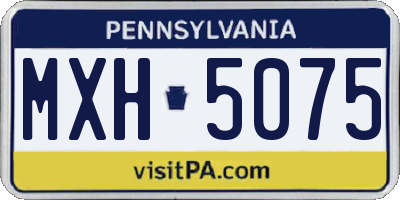 PA license plate MXH5075