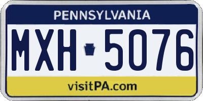 PA license plate MXH5076
