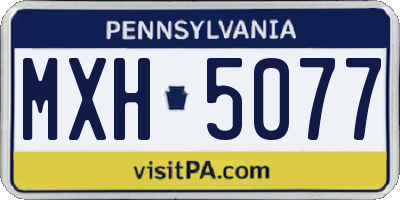 PA license plate MXH5077