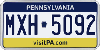 PA license plate MXH5092