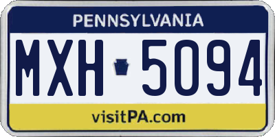PA license plate MXH5094