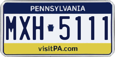 PA license plate MXH5111