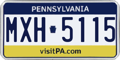 PA license plate MXH5115