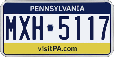 PA license plate MXH5117