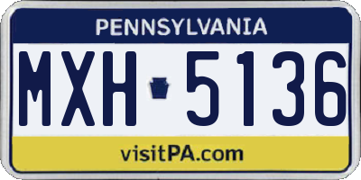PA license plate MXH5136