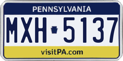 PA license plate MXH5137
