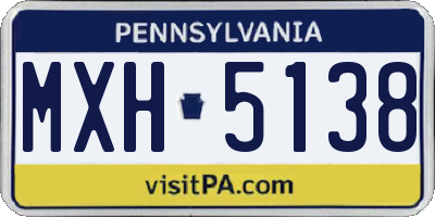 PA license plate MXH5138