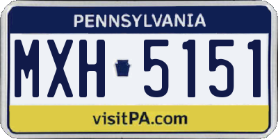 PA license plate MXH5151