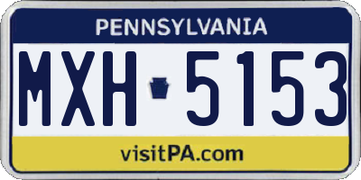 PA license plate MXH5153