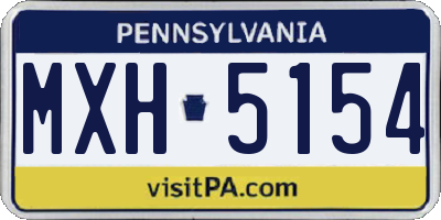 PA license plate MXH5154