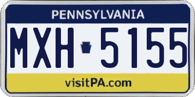 PA license plate MXH5155