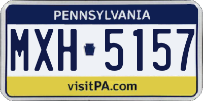 PA license plate MXH5157