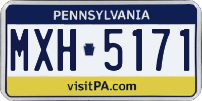 PA license plate MXH5171