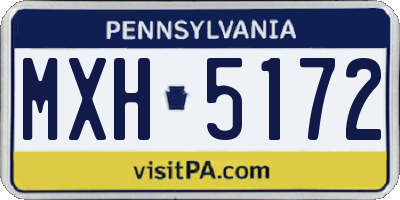 PA license plate MXH5172