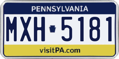 PA license plate MXH5181
