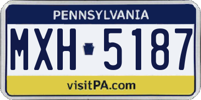PA license plate MXH5187