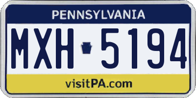 PA license plate MXH5194