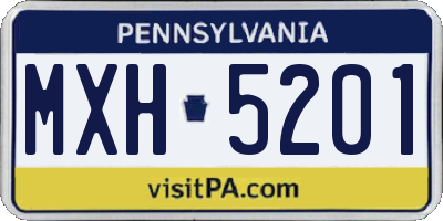 PA license plate MXH5201