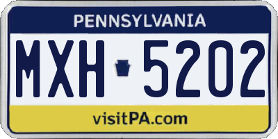 PA license plate MXH5202