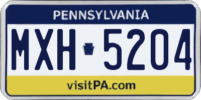 PA license plate MXH5204