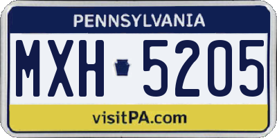 PA license plate MXH5205