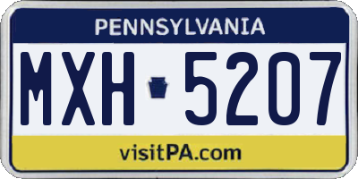 PA license plate MXH5207