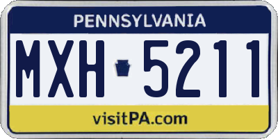 PA license plate MXH5211