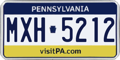 PA license plate MXH5212