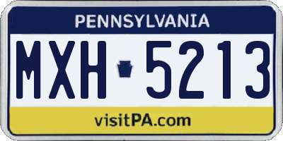 PA license plate MXH5213