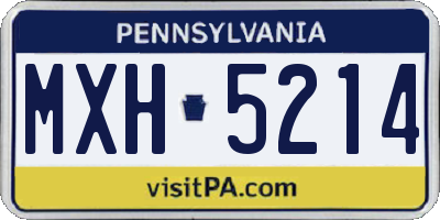 PA license plate MXH5214