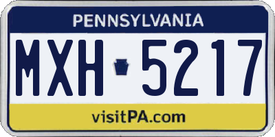 PA license plate MXH5217