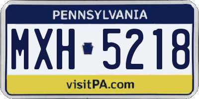 PA license plate MXH5218