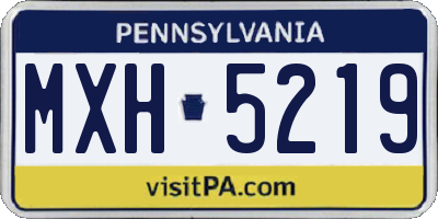 PA license plate MXH5219