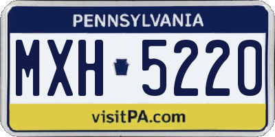 PA license plate MXH5220