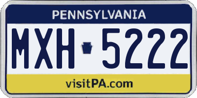 PA license plate MXH5222