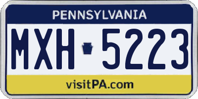 PA license plate MXH5223