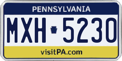 PA license plate MXH5230
