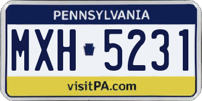PA license plate MXH5231