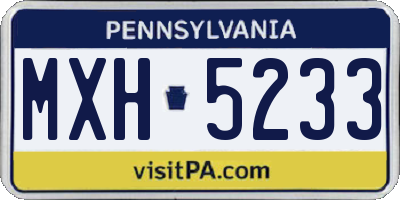 PA license plate MXH5233