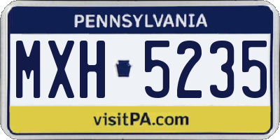 PA license plate MXH5235